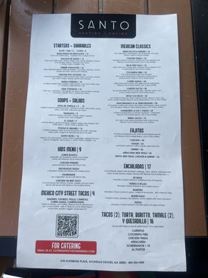 Menu photo 2 Santo Cantina & Cocina Avondale Estates, GA Menu photo 2 Santo Cantina & Cocina Avondale Estates, GA
