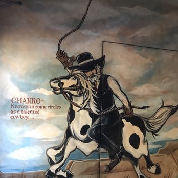 Del Charro - Mural at entrance of restaurant - Bars Near Me - Santa Fe, New Mexico