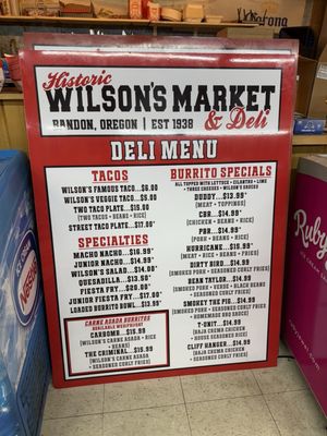 Menu photo 1 Wilsons Market Bandon, OR Menu photo 1 Wilsons Market Bandon, OR