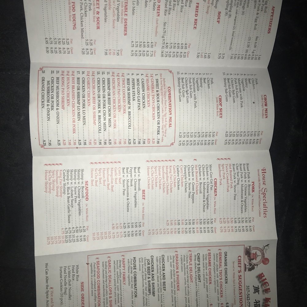 Rice King - Menu - Chinese Near Me - Indianapolis, Indiana Rice King - Menu - Chinese Near Me - Indianapolis, Indiana