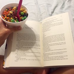 Fondren Fro-Yo - In bed and reading with my fro yo tonight!
