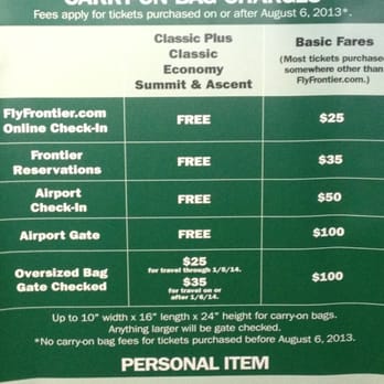 Frontier Airlines - Fees, fees, fees beware - Airlines Near Me - Denver, Colorado