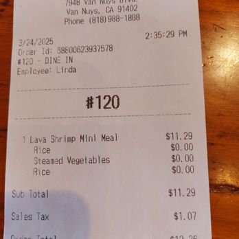 Ono Hawaiian BBQ - $12.36 for Lava Shrimp mini meal (tips not included) - Barbeque Near Me - Los Angeles, California