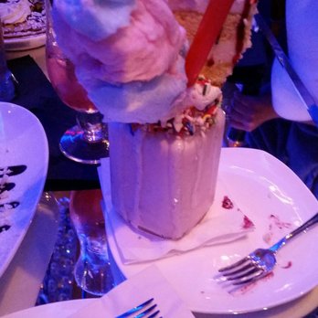 Sugar N Coal - Strawberry milkshake with cake on top - Hookah Bars Near Me - Rego Park, New York