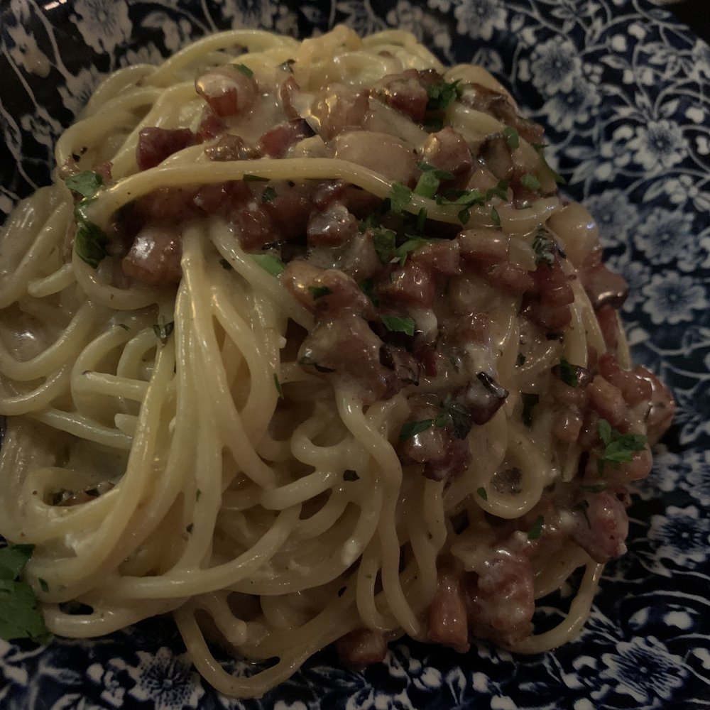 Monica's Trattoria - Spaghetti alla Carbonara - Italian Near Me - Boston, Massachusetts