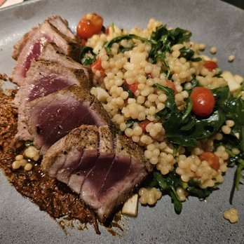 Tommy Bahama - Avatar crusted yellowing ahi on a bed of couscous - New American Near Me - Kamuela, Hawaii Tommy Bahama - Avatar crusted yellowing ahi on a bed of couscous - New American Near Me - Kamuela, Hawaii