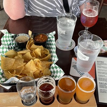 The Corner Craft Beer - Bottom: Flight Left: Chips/Salsa/Queso - Beer Bar Near Me - San Antonio, Texas