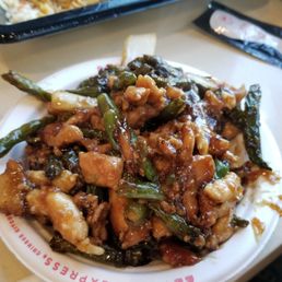 Burned string beans and overly usage of the sauce.  It looked completely different than my own home state in California.