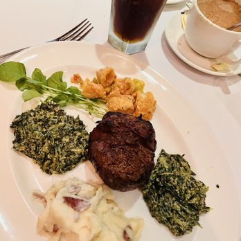 The Capital Grille - Filet Saut-ed Spinach with Garlic Confit! - Steakhouses Near Me - Miami, Florida