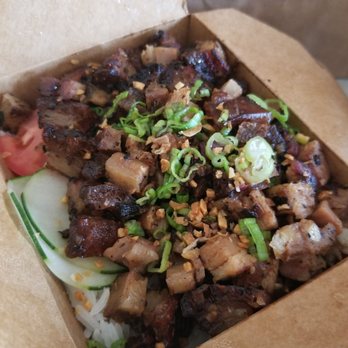 Chick'n Rotonda - Sisig Liempo Rice - mouth watering, extremely filling - Filipino Near Me - Middle Village, New York