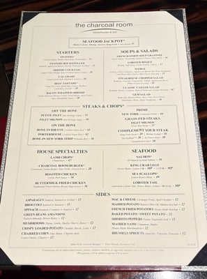 Menu photo 1 The Charcoal Room Las Vegas, NV Menu photo 1 The Charcoal Room Las Vegas, NV