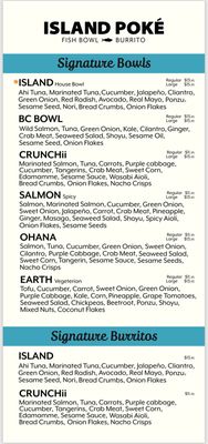 Menu photo 2 Island Poké Victoria, BC