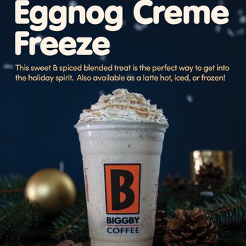 BIGGBY COFFEE - eggnog creme freeze - Coffee & Tea Near Me - Westland, Michigan BIGGBY COFFEE - eggnog creme freeze - Coffee & Tea Near Me - Westland, Michigan