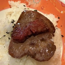 Short rib on top of wagyu beef tongue. Don't overcook!
