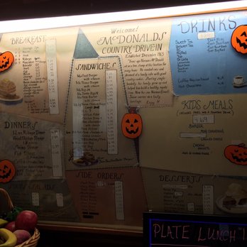 Norman McDonald's Country Drive-In - Main menu - Burgers Near Me - Philpot, Kentucky