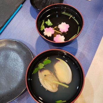 Sushi Aoki - Soup: clear clam broth and shellfish-allergy alternative (which I actually preferred!). - Sushi Bars Near Me - Fort Lee, New Jersey