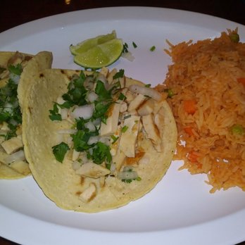 Chilango’s Restaurant  - Grilled chicken tacos with a side of rice - Mexican Near Me - Raleigh, North Carolina