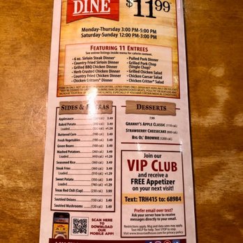 Texas Roadhouse - Value entrees menu - American Near Me - Deer Park, New York Texas Roadhouse - Value entrees menu - American Near Me - Deer Park, New York
