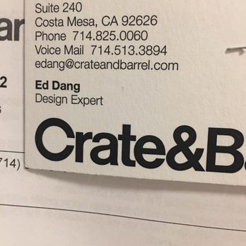 Crate & Barrel - Furniture Stores Near Me - Costa Mesa, California