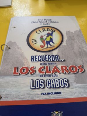 Menu photo 1 Los Claros Cabo San Lucas, BCS Menu photo 1 Los Claros Cabo San Lucas, BCS