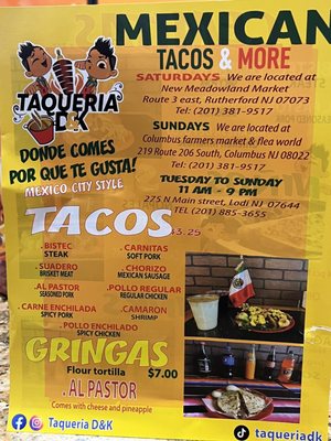 Menu photo 5 Taqueria D&K Lodi, NJ Menu photo 5 Taqueria D&K Lodi, NJ