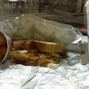 Sonic Drive-In - No. 5 Chicken Club Toaster (no mayo add pickles), tots, medium strawberry limeade - Burgers Near Me - STOCKTON, California Sonic Drive-In - No. 5 Chicken Club Toaster (no mayo add pickles), tots, medium strawberry limeade - Burgers Near Me - STOCKTON, California