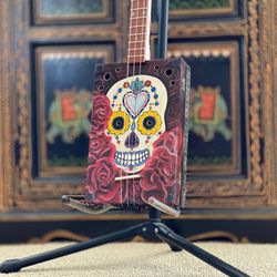SawBox Music - Custom SawBox guitar with hand-painted original art