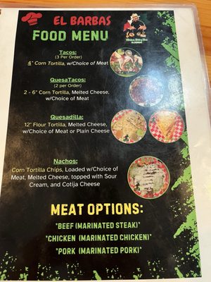 Menu photo 1 El Barbas Catering Vista, CA