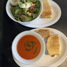 Turkey Walnut Pesto w Cob Salad   Turkey Pesto w Tomato Basil Soup