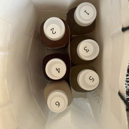 They number the juice so you know which one to take They number the juice so you know which one to take