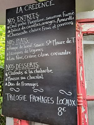 Menu photo 1 le crédence Azay le Rideau, 37 Menu photo 1 le crédence Azay le Rideau, 37