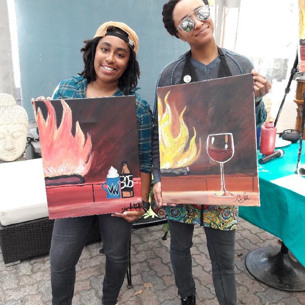 Yaymaker - Kira (who introduced me to Paint Nite) and Carlene. - Party & Event Planning Near Me