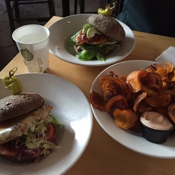 The Holy Grill - Blackened Chicken Burger, Bacon Avocado Crisp, and Yam Chips with delicious dip. - Burgers Near Me - Calgary, Alberta