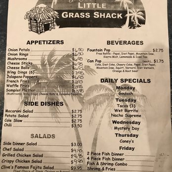 Missy's Little Grass Shack - Front of menu - American Near Me - Grass Lake, Michigan Missy's Little Grass Shack - Front of menu - American Near Me - Grass Lake, Michigan