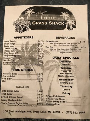 Menu photo 2 Missy's Little Grass Shack Grass Lake, MI Menu photo 2 Missy's Little Grass Shack Grass Lake, MI
