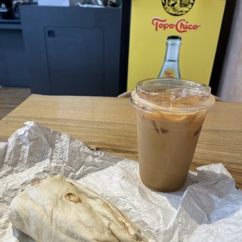 Slow Burn Coffee - Slow burn!! Delicious kimchi burrito and iced vanilla oat milk latte - Coffee Roasteries Near Me - Albuquerque, New Mexico