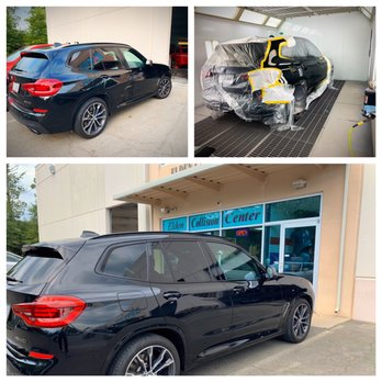 Elden Collision Center - 2019 BMW X3 M40 passenger side impact before & after - Body Shops Near Me - Sterling, Virginia Elden Collision Center - 2019 BMW X3 M40 passenger side impact before & after - Body Shops Near Me - Sterling, Virginia