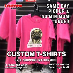 iCustom Oakridge Mall - Buy your custom T-shirt to show off your unique style from iCustom Oakridge with same-day pickup facilities and free shipping nationwide.