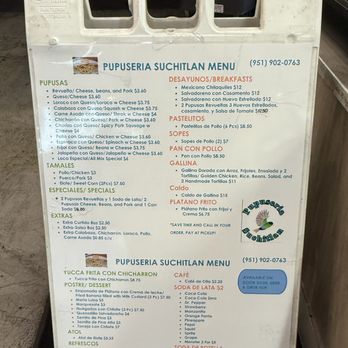 Pupuseria Suchitlan - Menu - Mexican Near Me - Moreno Valley, California