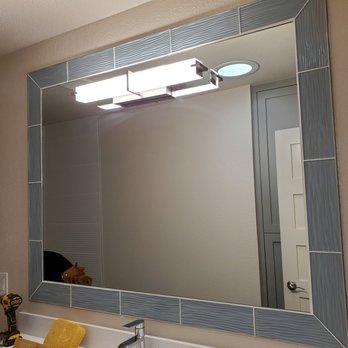 Econ Windows - Econ Windows - Added a large mirror with polished edges and a fabricated hole for a light fixture to mount in central Scottsdale. - Windows Installation Near Me - Phoenix, Arizona