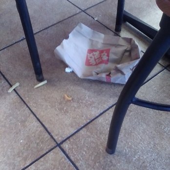 Jack in the Box - Left over food along with Jack in the Box bag under the table. - Burgers Near Me - Hollywood, California Jack in the Box - Left over food along with Jack in the Box bag under the table. - Burgers Near Me - Hollywood, California