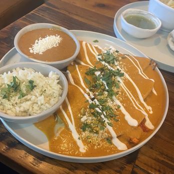 Limon & Sal - Enchiladas with house made red chile and pistachio sauce - Mexican Near Me - Westminster, Colorado