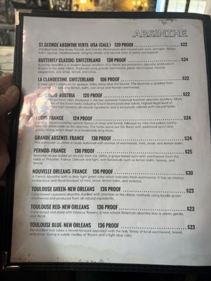 Menu photo 8 Old Absinthe House New Orleans, LA