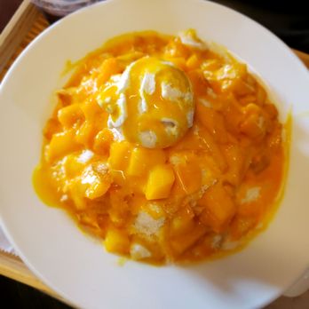 Manoa Bakery Cafe - Mango bingsoo with red bean ($12) - Coffee & Tea Near Me - Annandale, Virginia Manoa Bakery Cafe - Mango bingsoo with red bean ($12) - Coffee & Tea Near Me - Annandale, Virginia