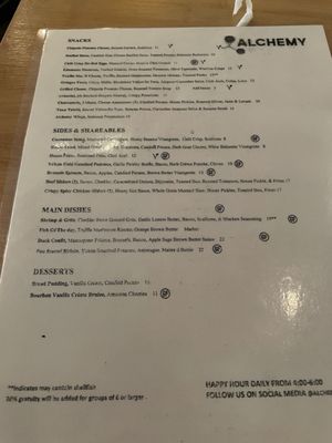 Menu photo 1 Alchemy Memphis, TN