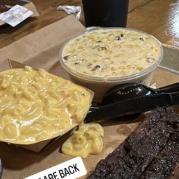 Mac and cheese creamed corn and brisket