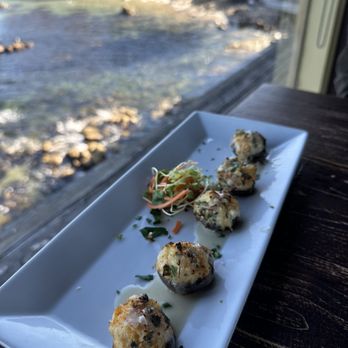 The Fish Hopper - Dungeness Crab Stuffed Mushrooms (instagram: wooneats) - Seafood Near Me - Monterey, California