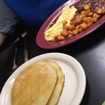 Cafe Genovese - Complete breakfast with sausage and scrambled eggs. Best pancakes we've had! - New American Near Me - Saint Johns, Florida Cafe Genovese - Complete breakfast with sausage and scrambled eggs. Best pancakes we've had! - New American Near Me - Saint Johns, Florida