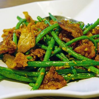 Asian Express - a plate of green beans and meat - Asian Fusion Near Me - Flanders, New Jersey