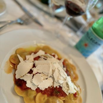 Olio E Limone Ristorante - Housemade eggplant & goat cheese ravioli, tomato sauce and ricotta salata - Italian Near Me - Santa Barbara, California